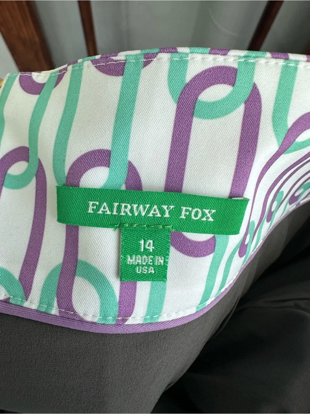 NWT Fairway Fox Womens Purple Print Golf Skirt‎ Size 14 Coolmax Jen Skort Preppy
